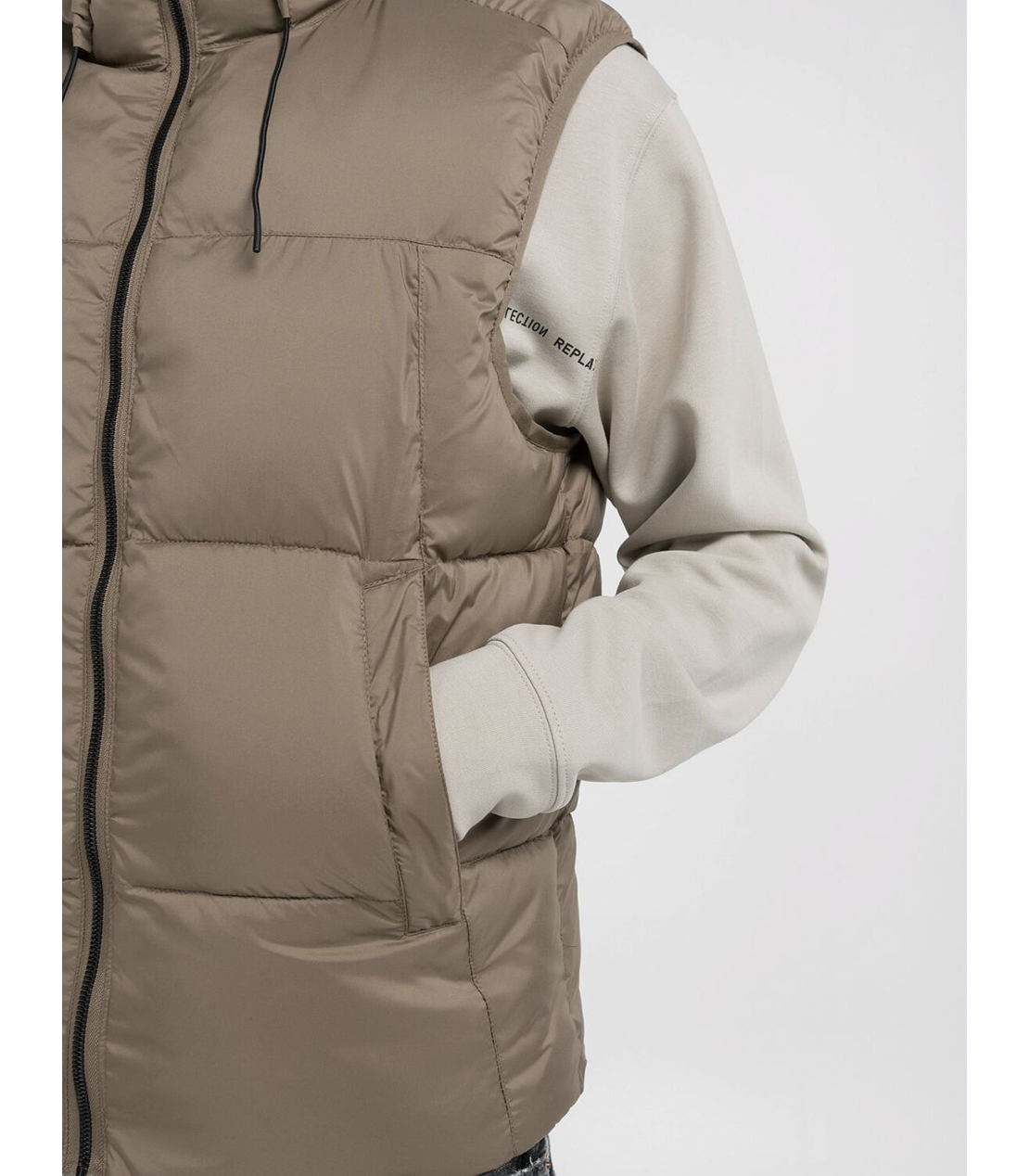 リサイクルポリキルティングECOベスト 詳細画像 ライトブラウン 4